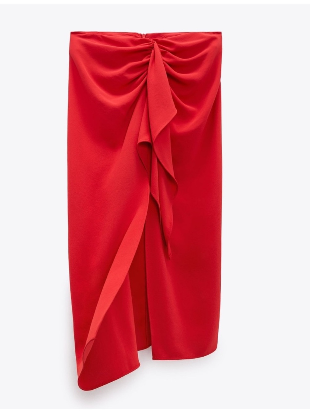 Zara Red Midi Skirt